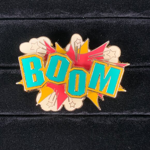 Boom Two Piece Pin on Pin Set Cheer Cheerleader Varsity Athletics Competition - Picture 1 of 6